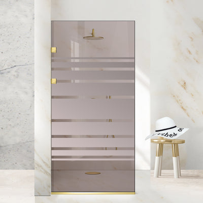 Shower Screens Walk-in, Stainless steel shower wall, gold #Bronze