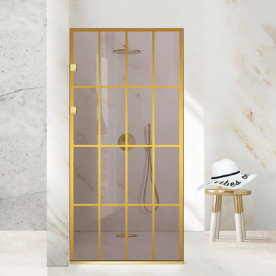 Paravan dus Walk-in, Perete dus Inox, auriu #Bronz