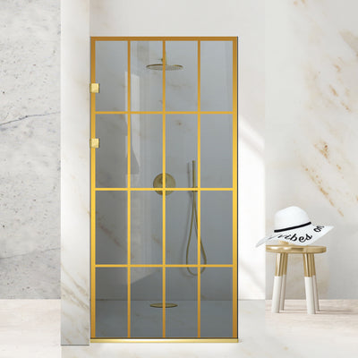 Paravan dus Walk-in, Perete dus Inox, auriu #Gri