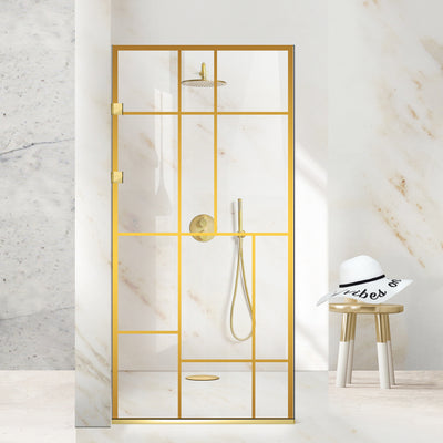 Paravan dus Walk-in, Perete dus Inox, auriu, #Clara #Víztiszta