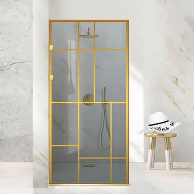 Paravan dus Walk-in, Perete dus Inox, auriu #Gri