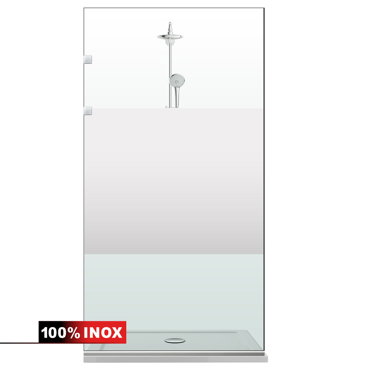 Parois de Douche Walk-in, Paroi de douche en Acier inoxydable, #Clair
