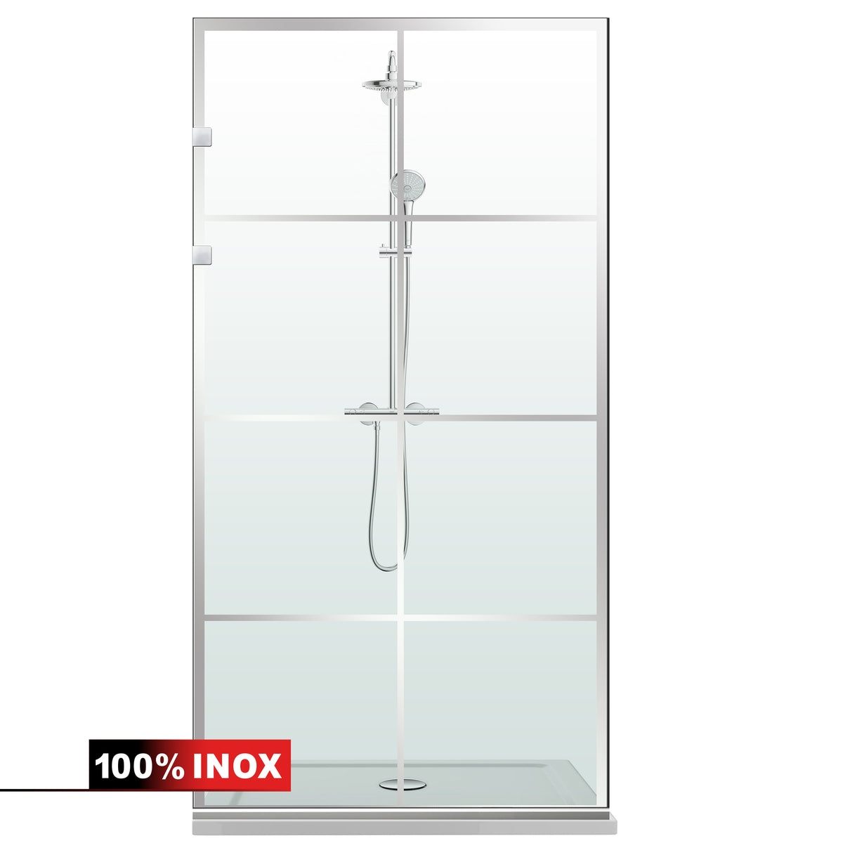 Parois de Douche Walk-in, Paroi de douche en Acier inoxydable, #Clair