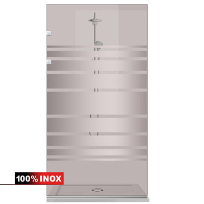 Paravan dus Walk-in, Perete dus Inox, #Bronz