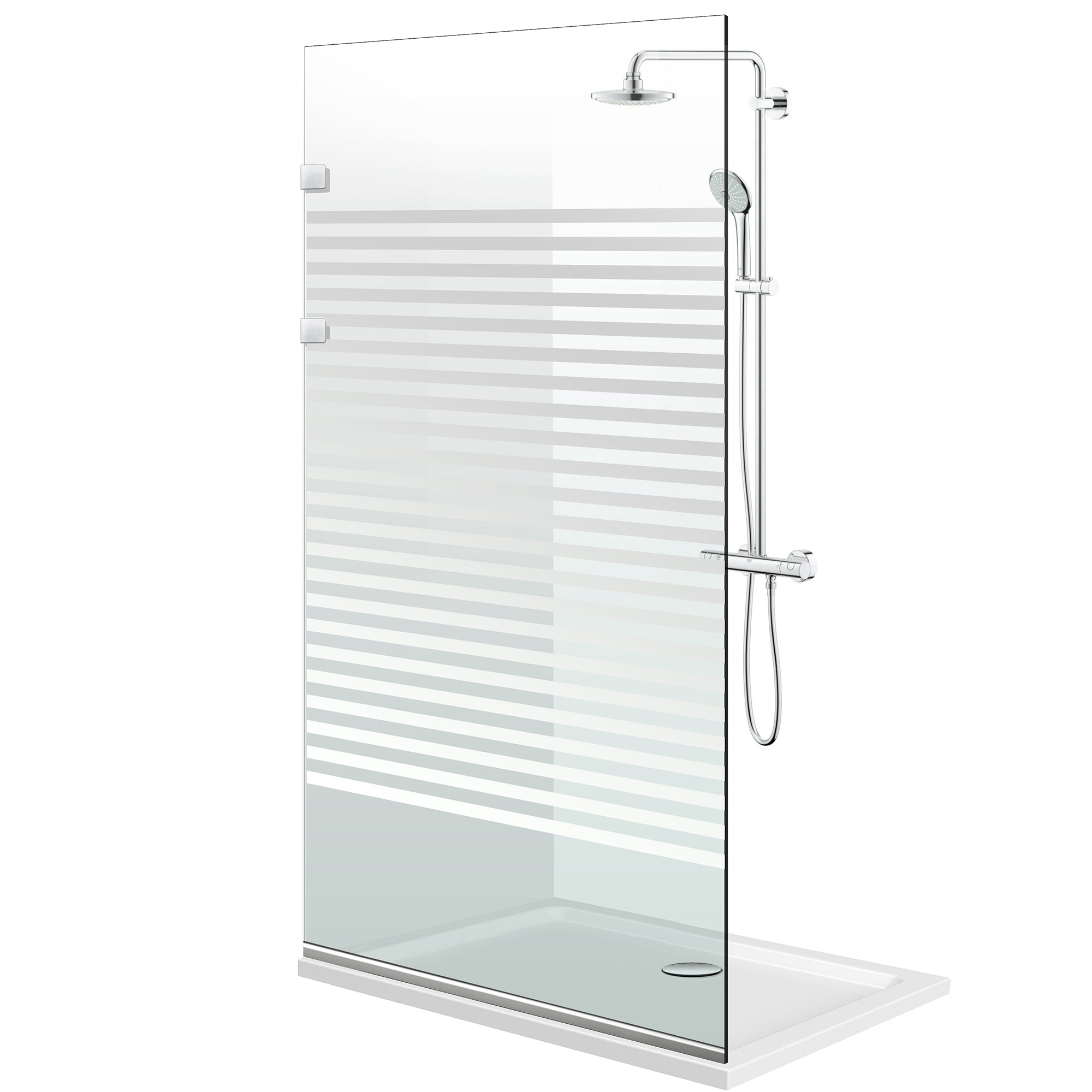 Paroi de douche walk-in Aqua Elegance ® INOX, modèle Bali incolore, ferronnerie tout inox, verre clair, sécurisé