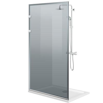 Paravan dus Walk-in, Perete dus Inox, #Gri
