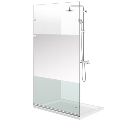 Paroi de douche walk-in Aqua Elegance ® INOX, modèle Line incolore, ferronnerie tout inox, verre clair, sécurisé