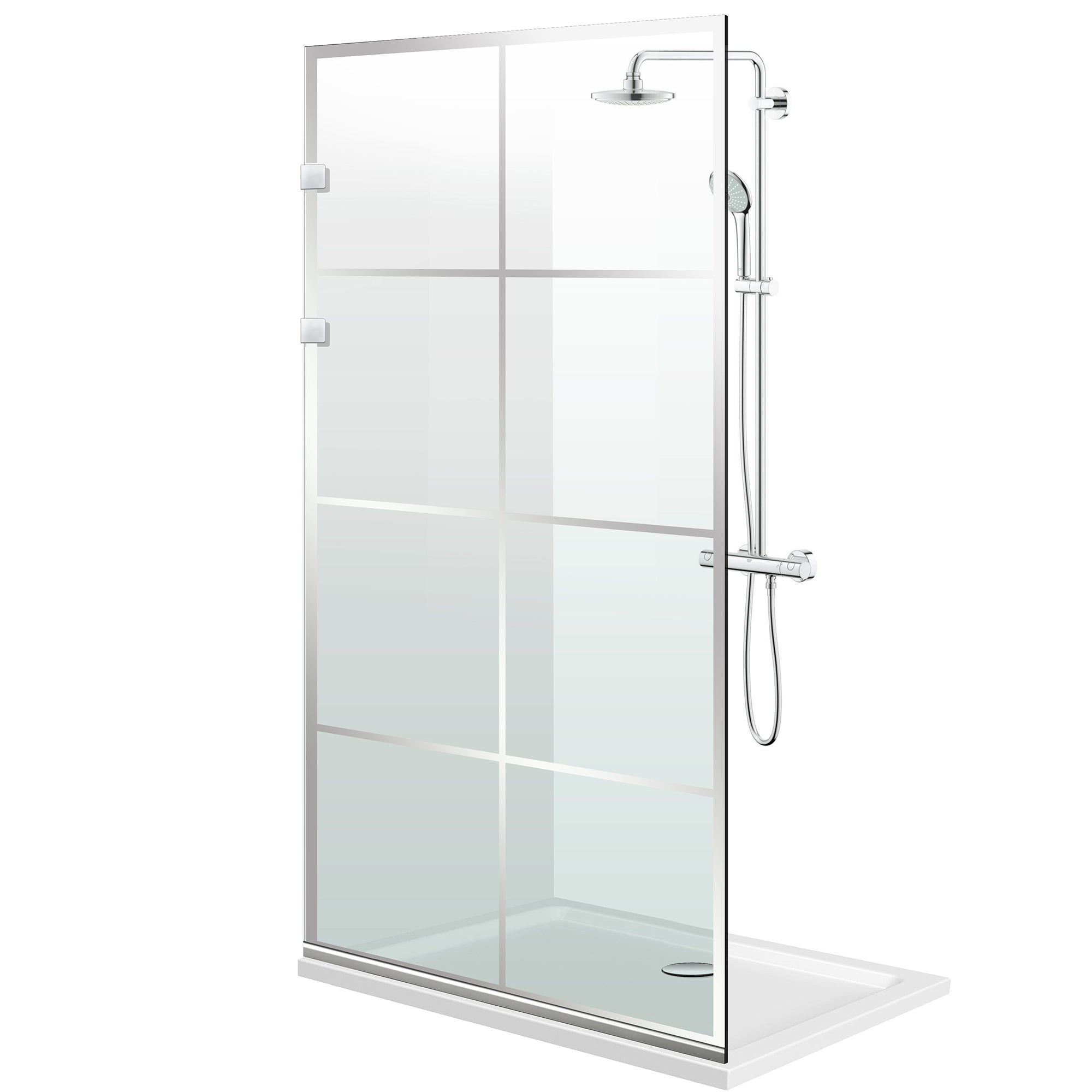 Paroi de douche walk-in Aqua Elegance ® INOX, modèle Mode incolore, ferronnerie tout inox, verre clair, sécurisé