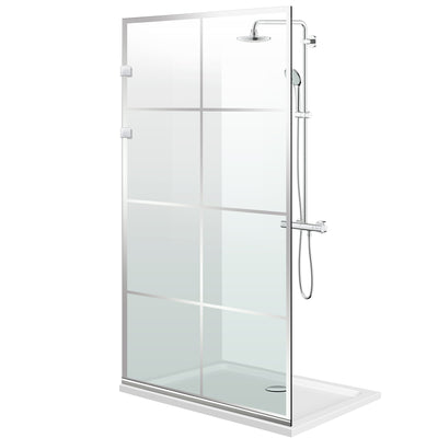 Paroi de douche walk-in Aqua Elegance ® INOX, modèle Mode incolore, ferronnerie tout inox, verre clair, sécurisé