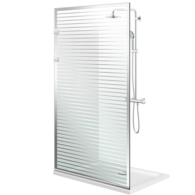 Paroi de douche walk-in Aqua Elegance ® INOX, modèle Moris incolore, ferronnerie tout inox, verre clair, sécurisé