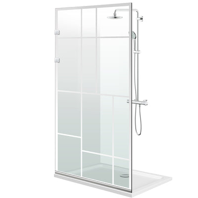 Paroi de douche walk-in Aqua Elegance ® INOX, modèle Urban incolore, ferronnerie tout inox, verre clair, sécurisé