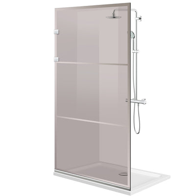 Shower Screens Walk-in, Shower wall Stainless steel, #Bronze