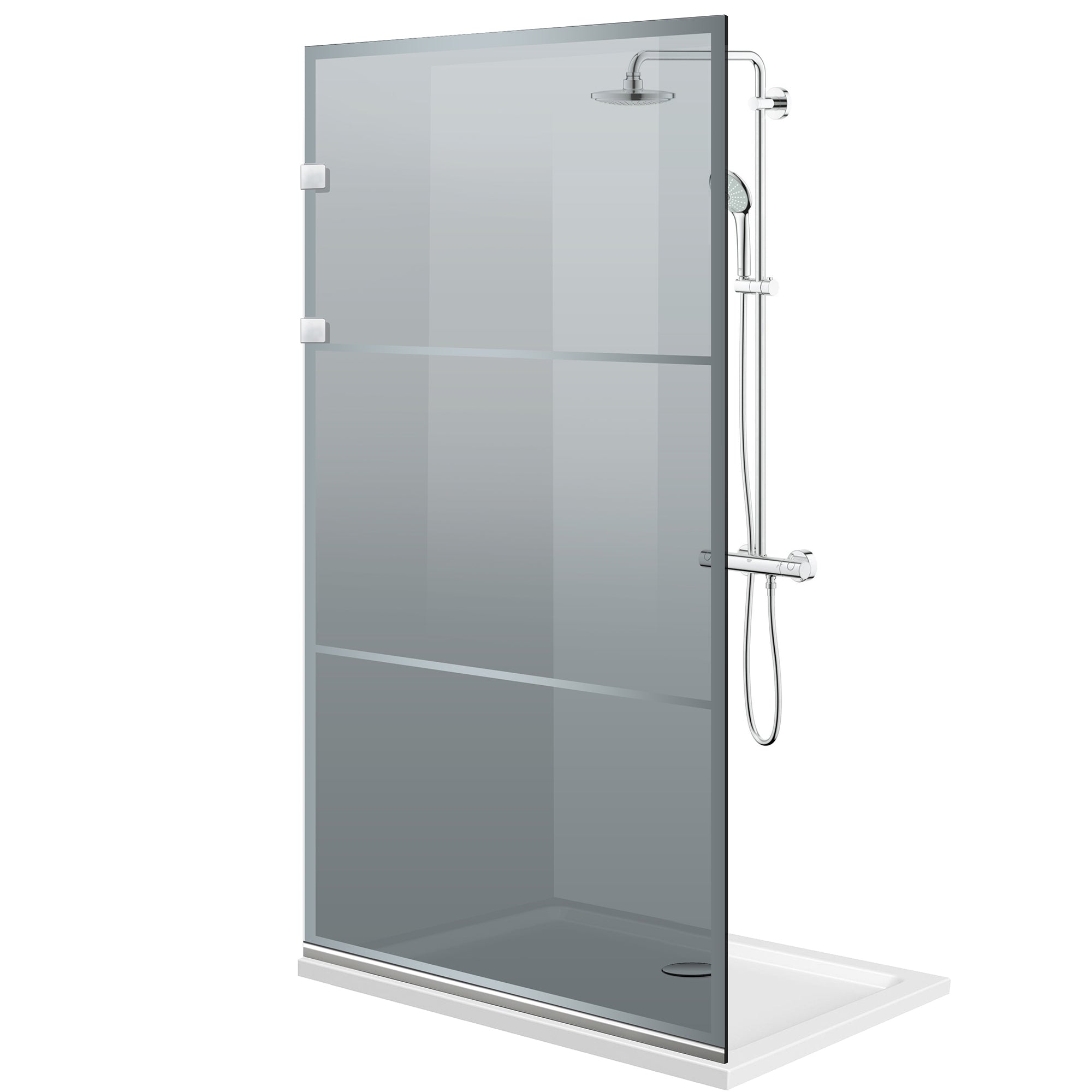 Shower Screens Walk-in, Shower wall Stainless steel, #Grey