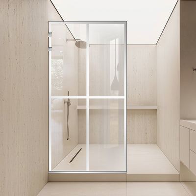Parois de Douche Walk-in, Paroi de douche en Acier inoxydable, #Clair