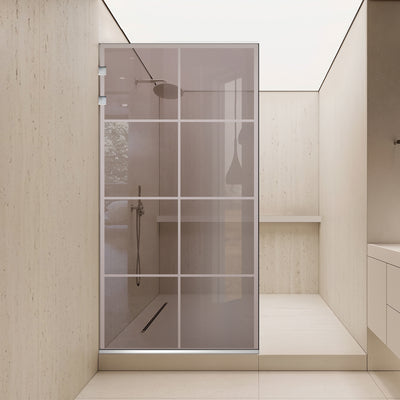 Aqua Elegance ® Inox walk-in shower screen, Mode model, clear, full stainless steel hardware, secured