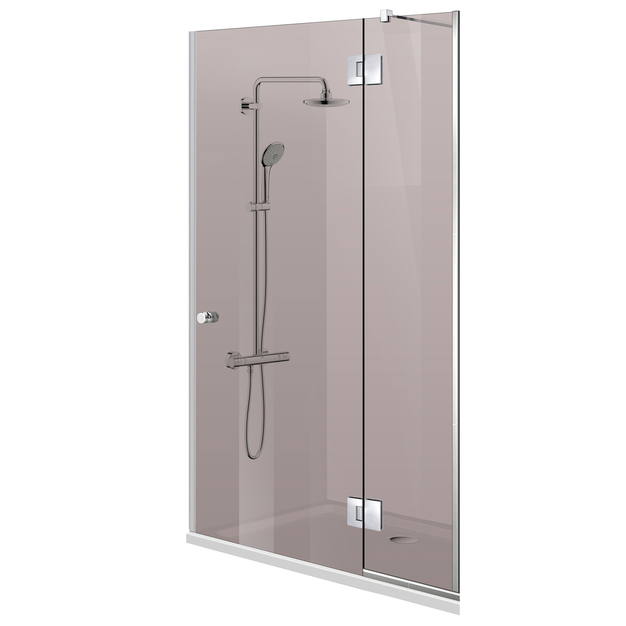 Porte de douche avec paroi fixe Aqua Line Plus ferrure 100% INOX noir mat, barre réglable, verre trempé 6 mm