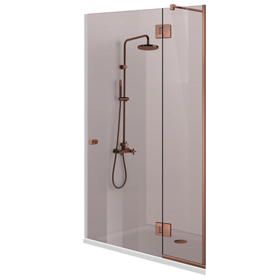 Porte de douche avec paroi fixe Aqua Line Plus ferrure 100% INOX, barre réglable, verre trempé 6 mm