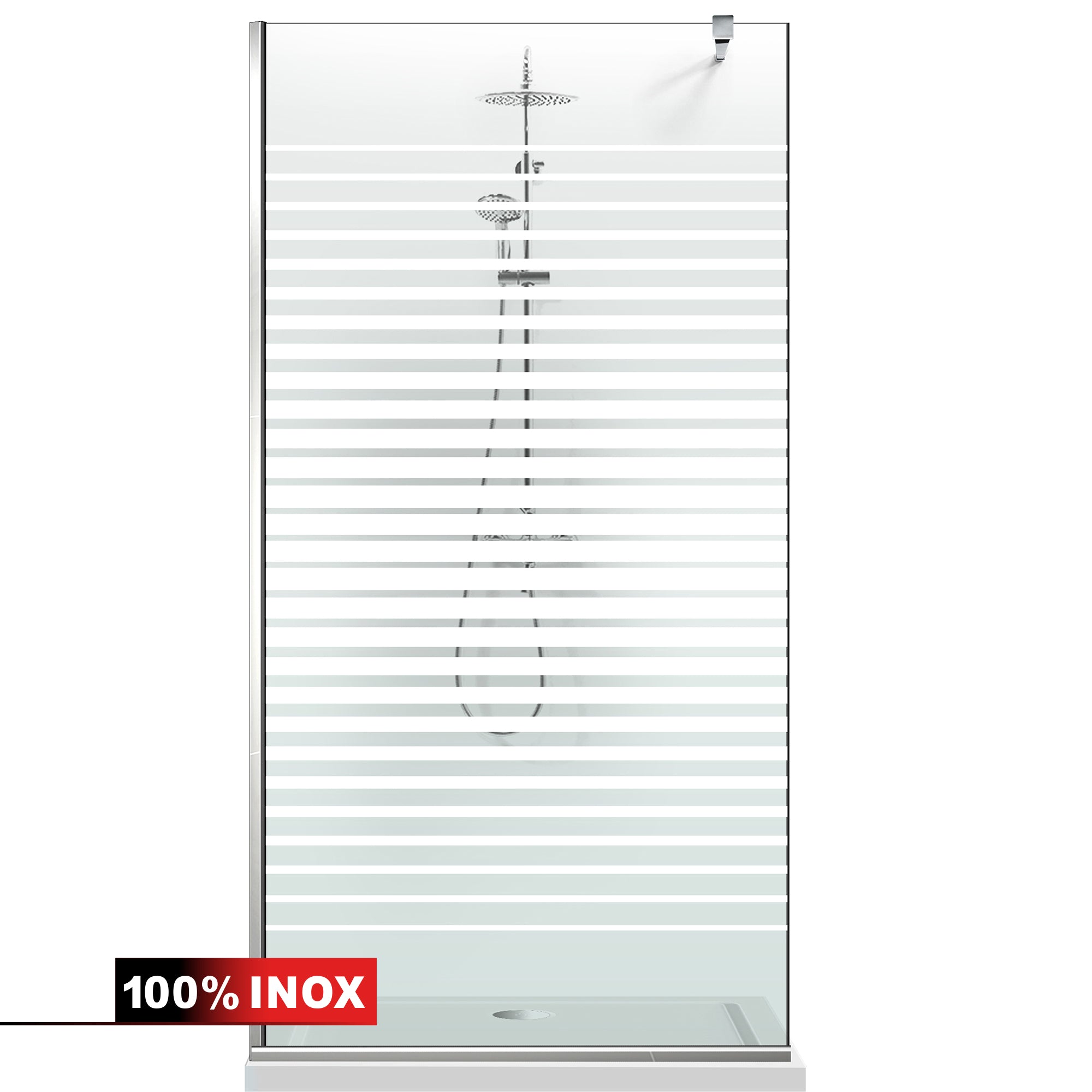 Paravan dus Walk-in, Perete dus  Inox, #Clara #Víztiszta