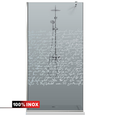 Paravan dus Walk-in, Perete dus  Inox, #Gri #Szürke