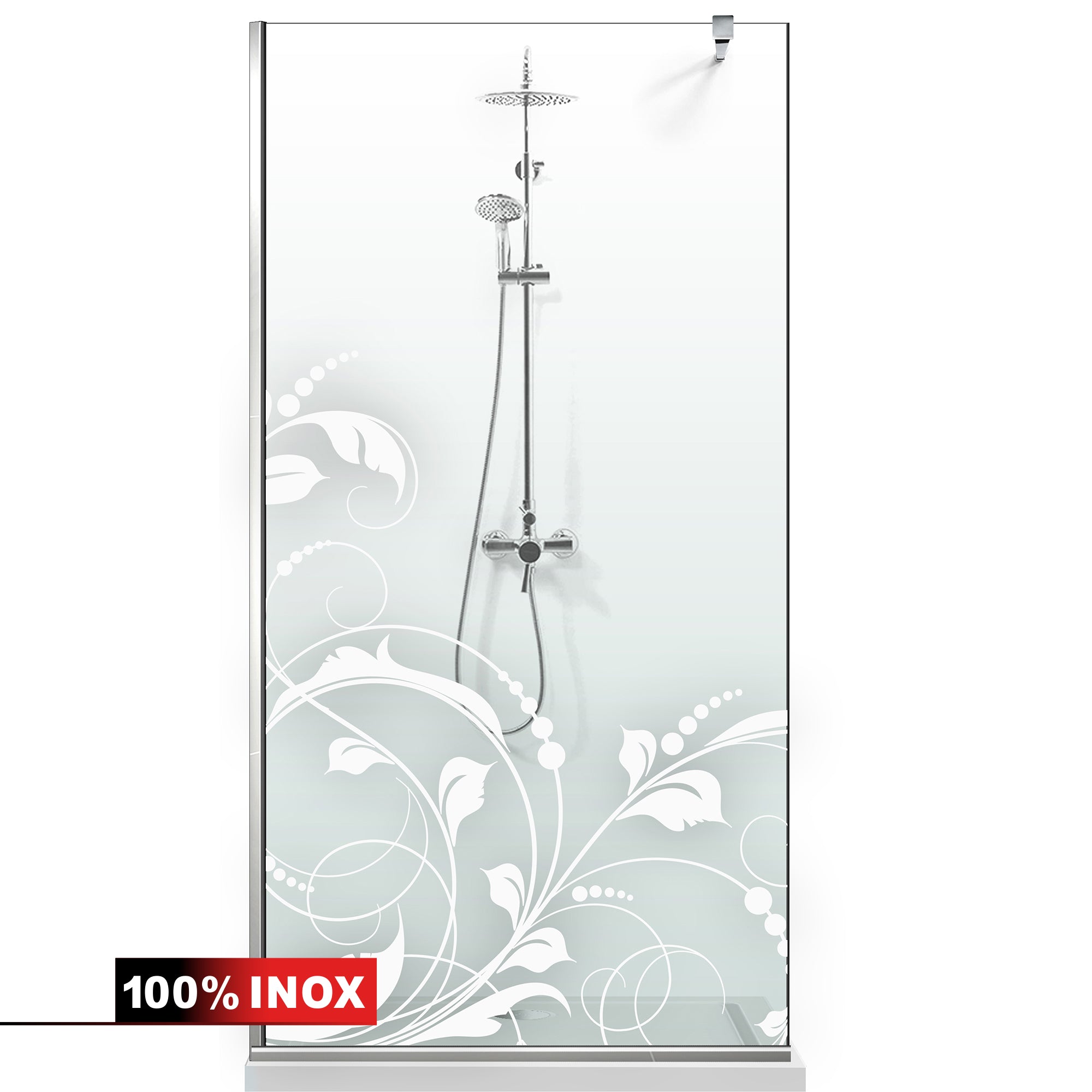 Paravan dus Walk-in, Perete dus  Inox, #Clara #Víztiszta