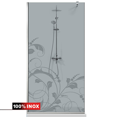 Paravan dus Walk-in, Perete dus  Inox, #Gri #Szürke