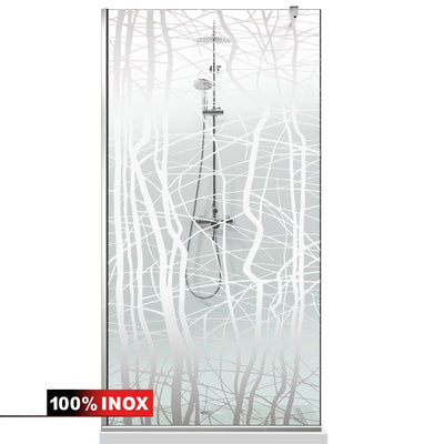 Paravan dus Walk-in, Perete dus  Inox, #Clara #Víztiszta