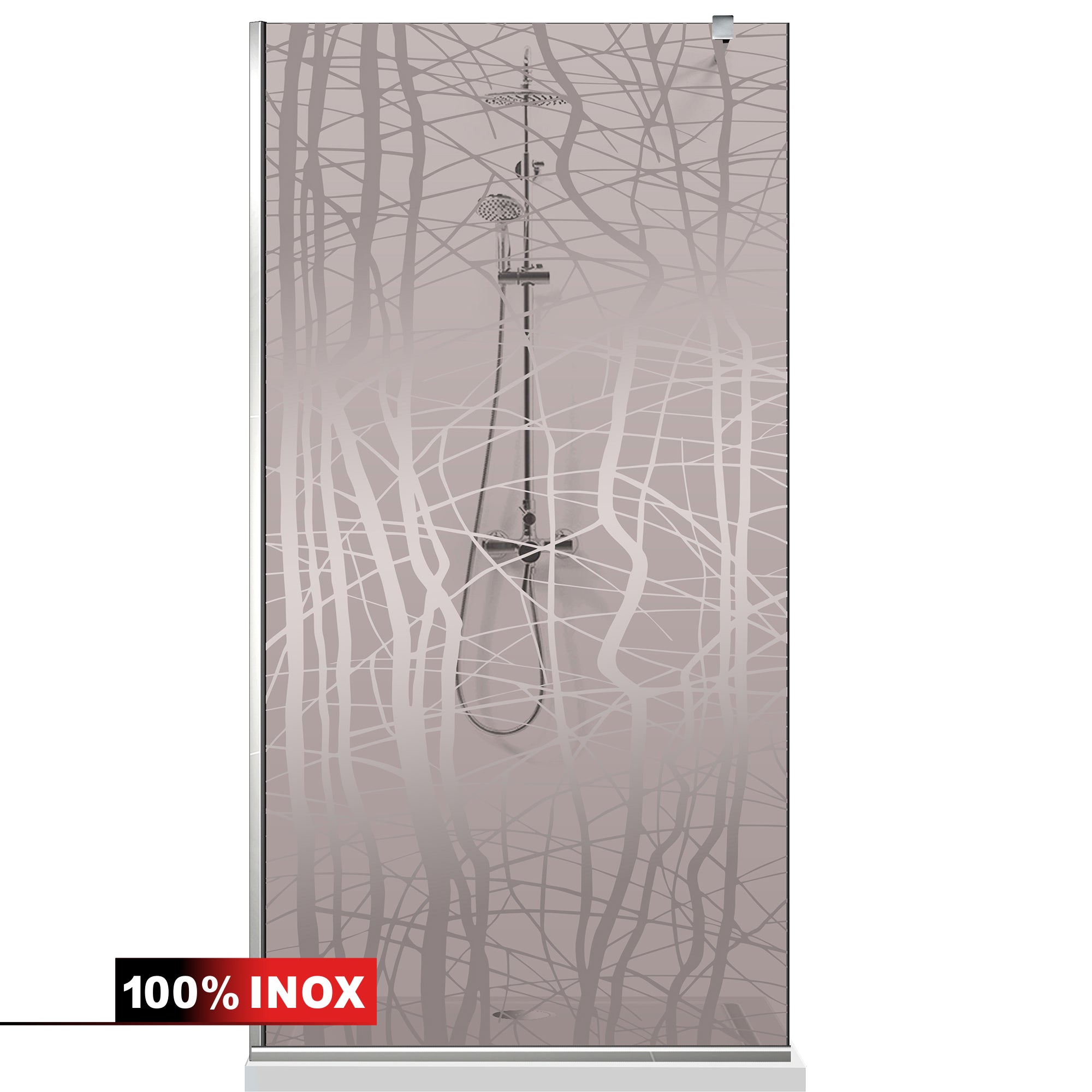 Paravan dus Walk-in, Perete dus  Inox, #Bronz #Bronz