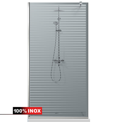 Paravan dus Walk-in, Perete dus  Inox, #Gri #Szürke