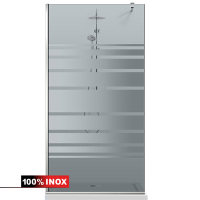 Paravan dus Walk-in, Perete dus  Inox, #Gri #Szürke