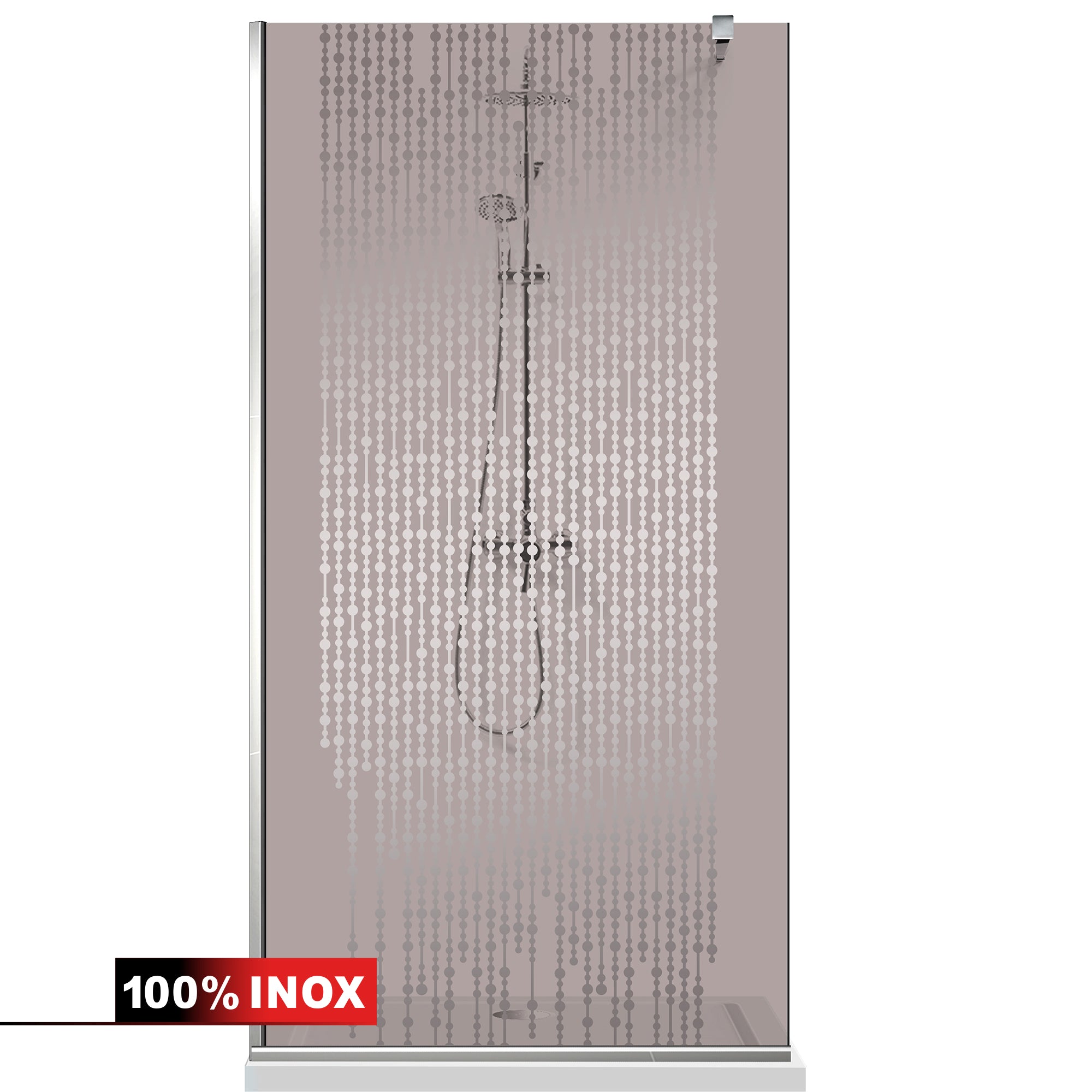 Paravan dus Walk-in, Perete dus  Inox, #Bronz #Bronz