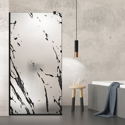 Paravan dus Walk-in, Perete dus  Negru, #Mat #Matt