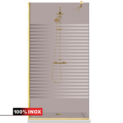 Paravan dus Walk-in, Perete dus  Auriu, #Bronz #Bronz