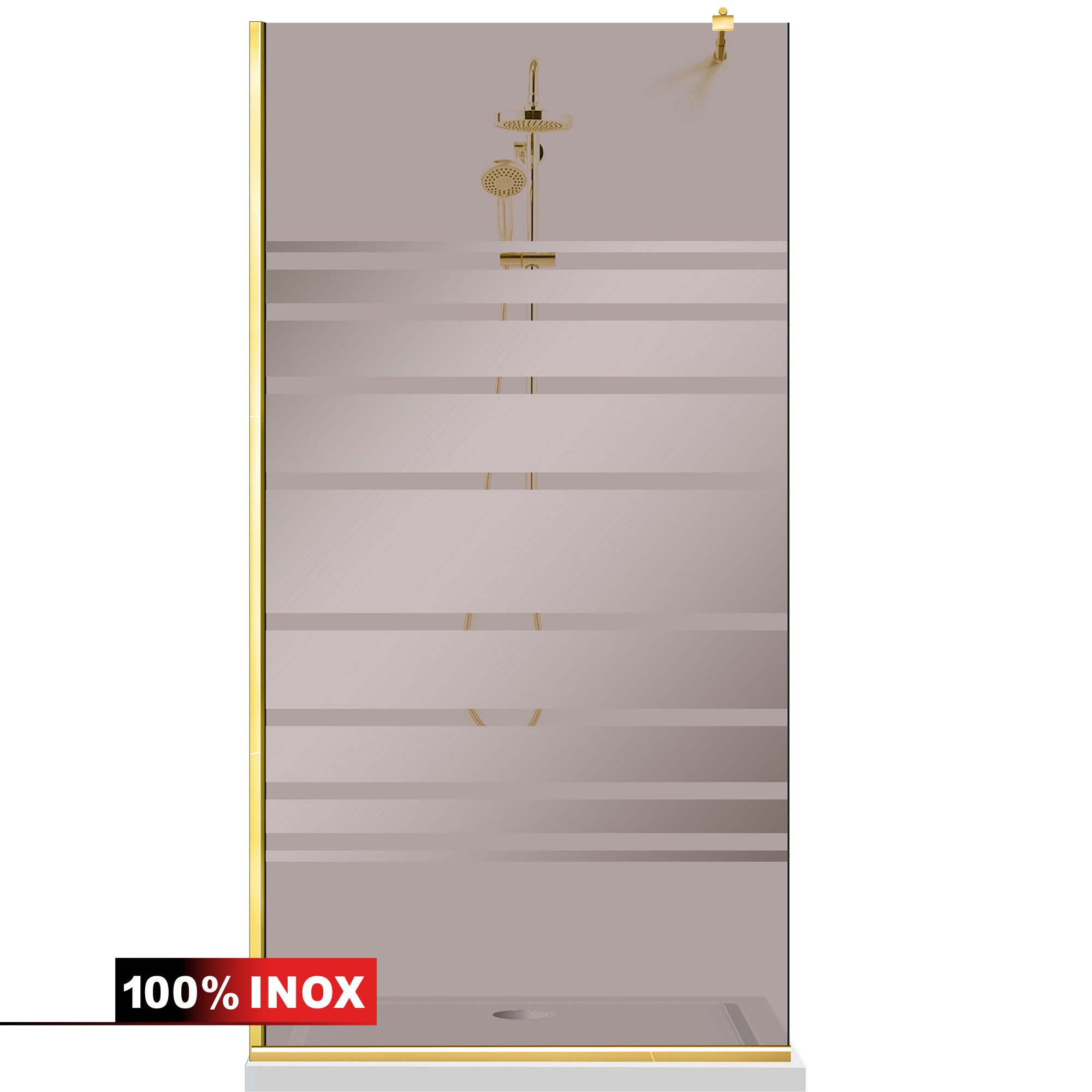 Paravan dus Walk-in, Perete dus  Auriu, #Bronz #Bronz