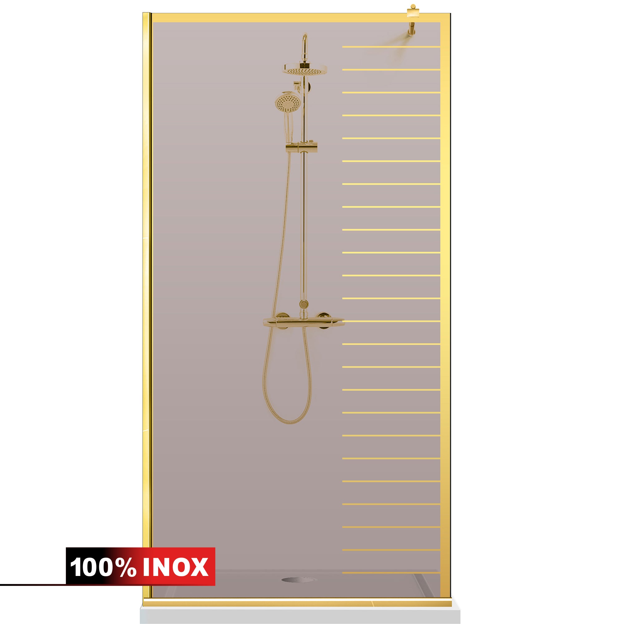 Paravan dus Walk-in, Perete dus  Auriu, #Bronz #Bronz