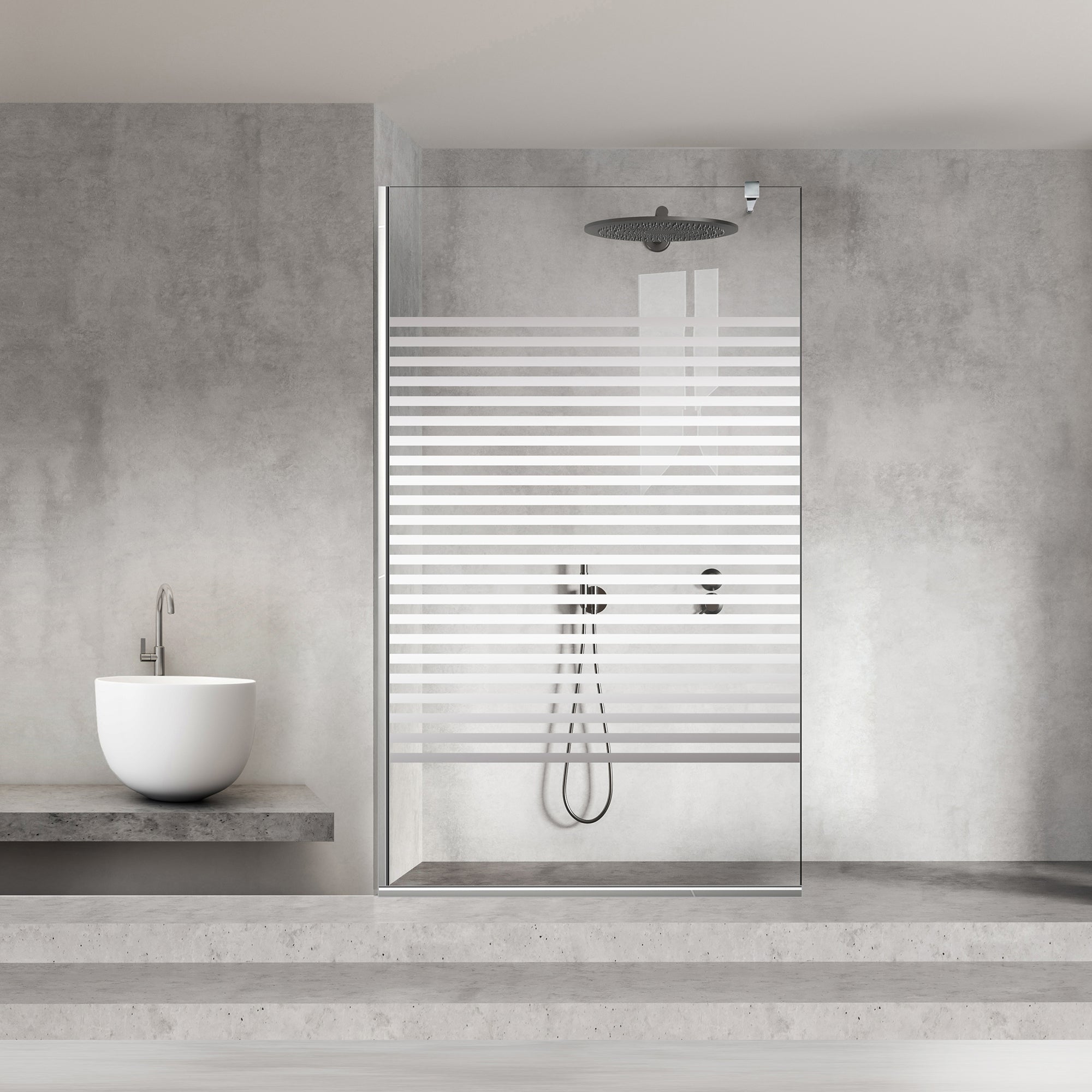 Paravan dus Walk-in, Perete dus  Inox, #Clara #Víztiszta