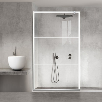 Paravan dus Walk-in, Perete dus  Inox, #Clara