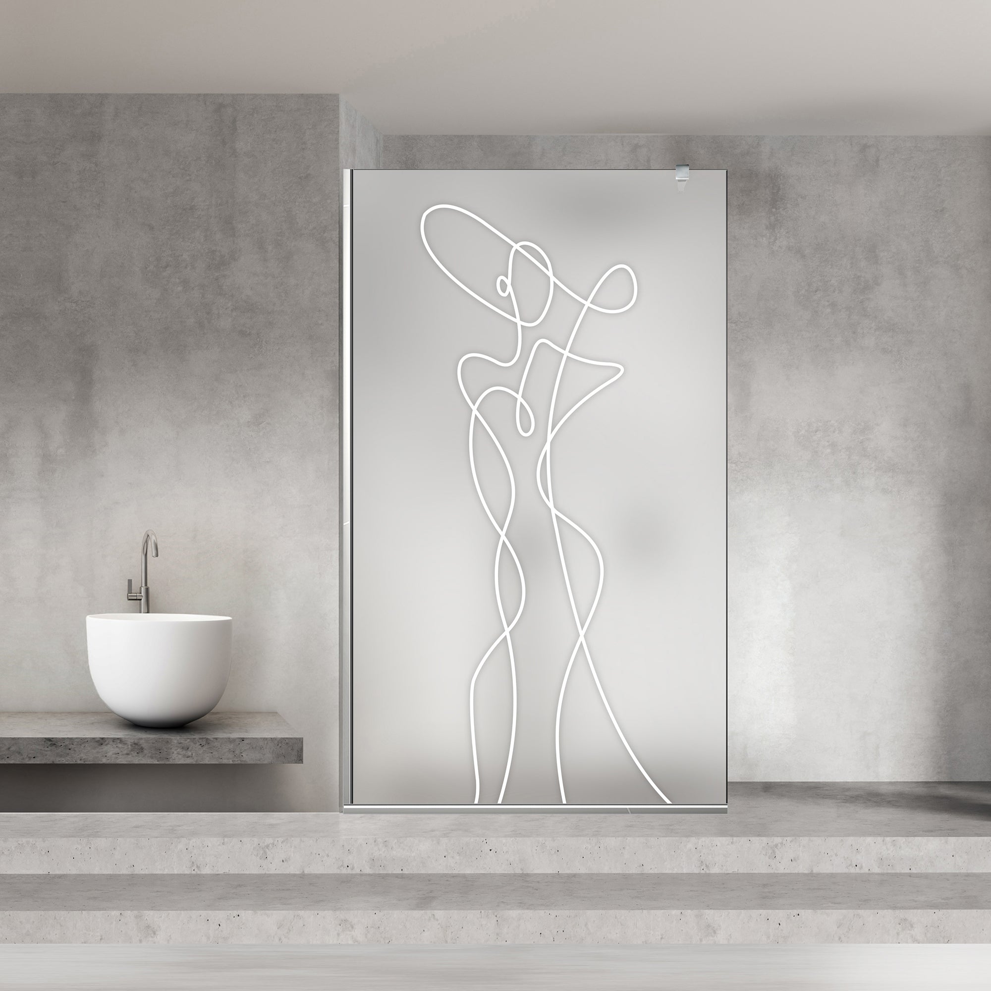 Paravan dus Walk-in, Perete dus  Inox, #Mata #Matt