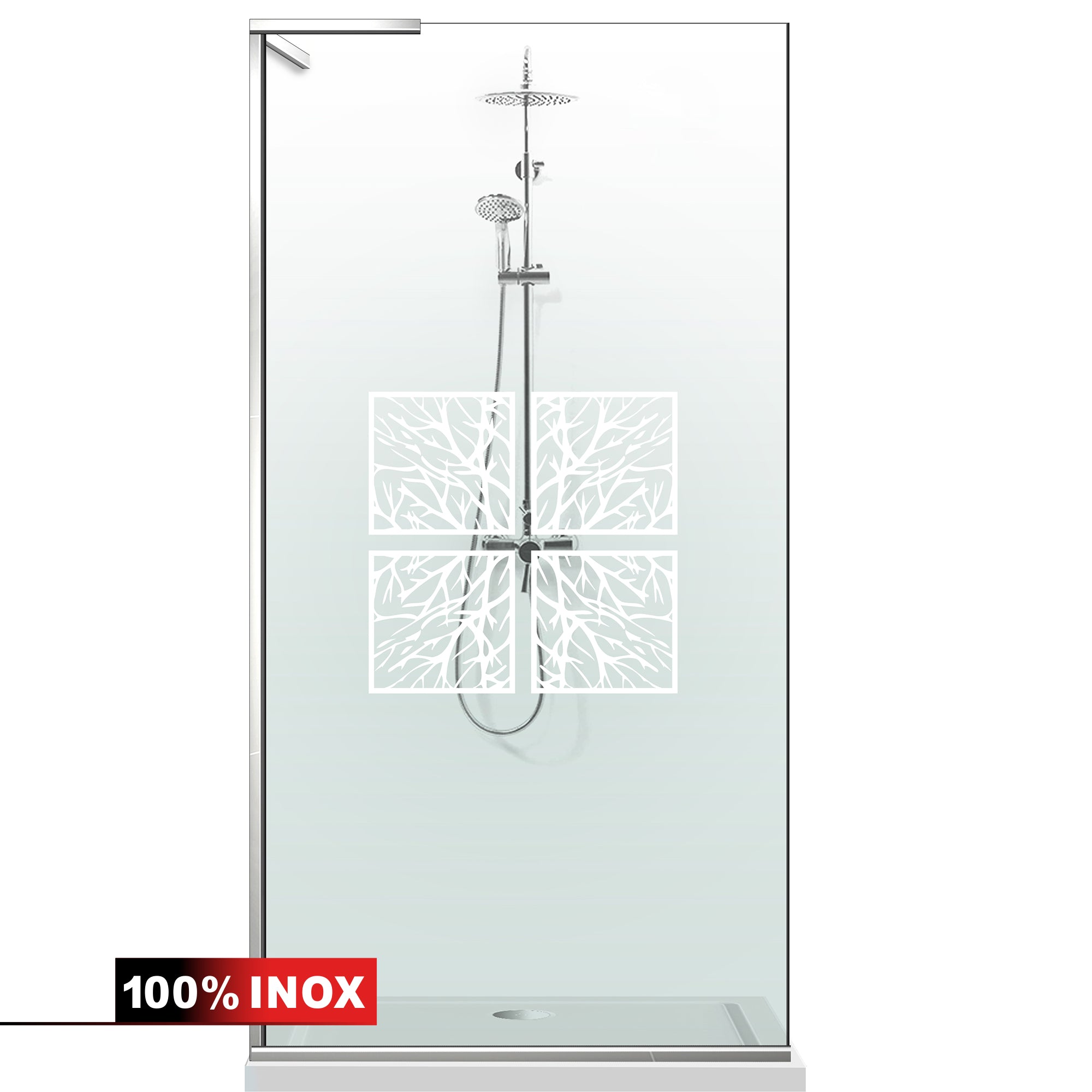 Paravan dus Walk-in, Perete dus Inox, #Clara #Víztiszta