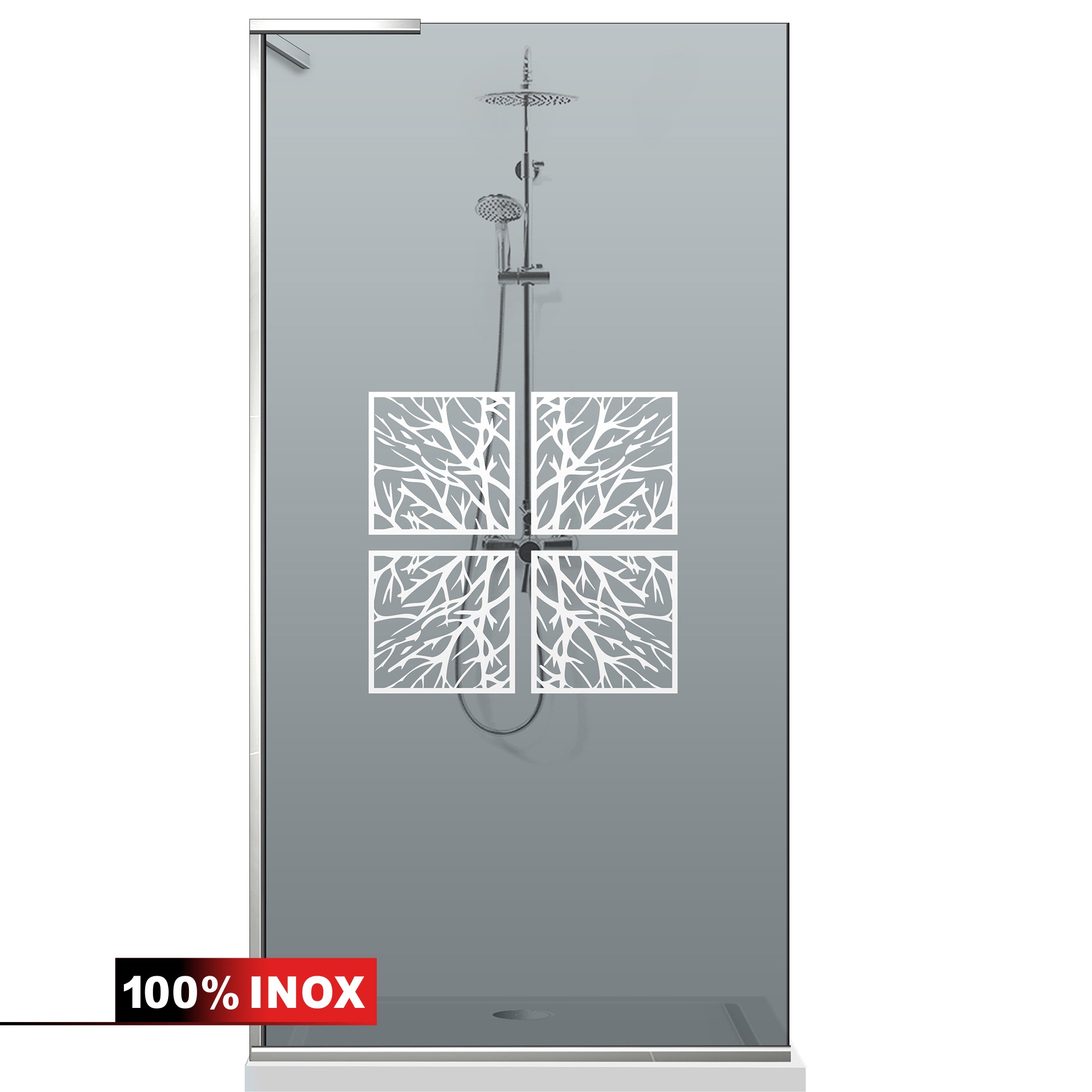 Paravan dus Walk-in, Perete dus Inox, #Gri #Szürke