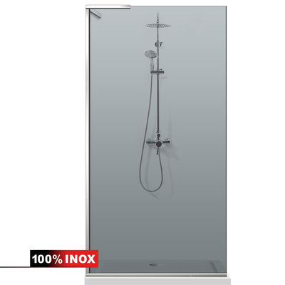 Paravan dus Walk-in, Perete dus Inox, #Gri #Szürke