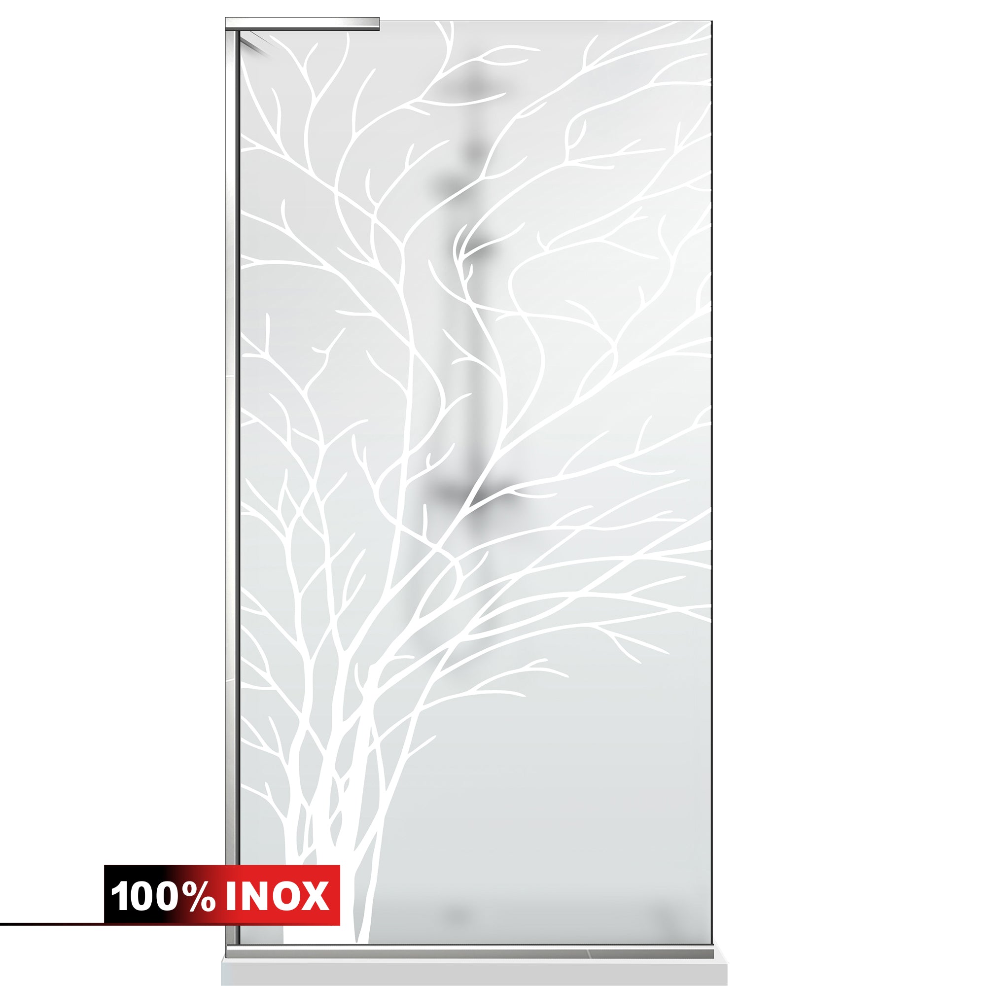 Paravan dus Walk-in, Perete dus Inox, #Mat #Matt