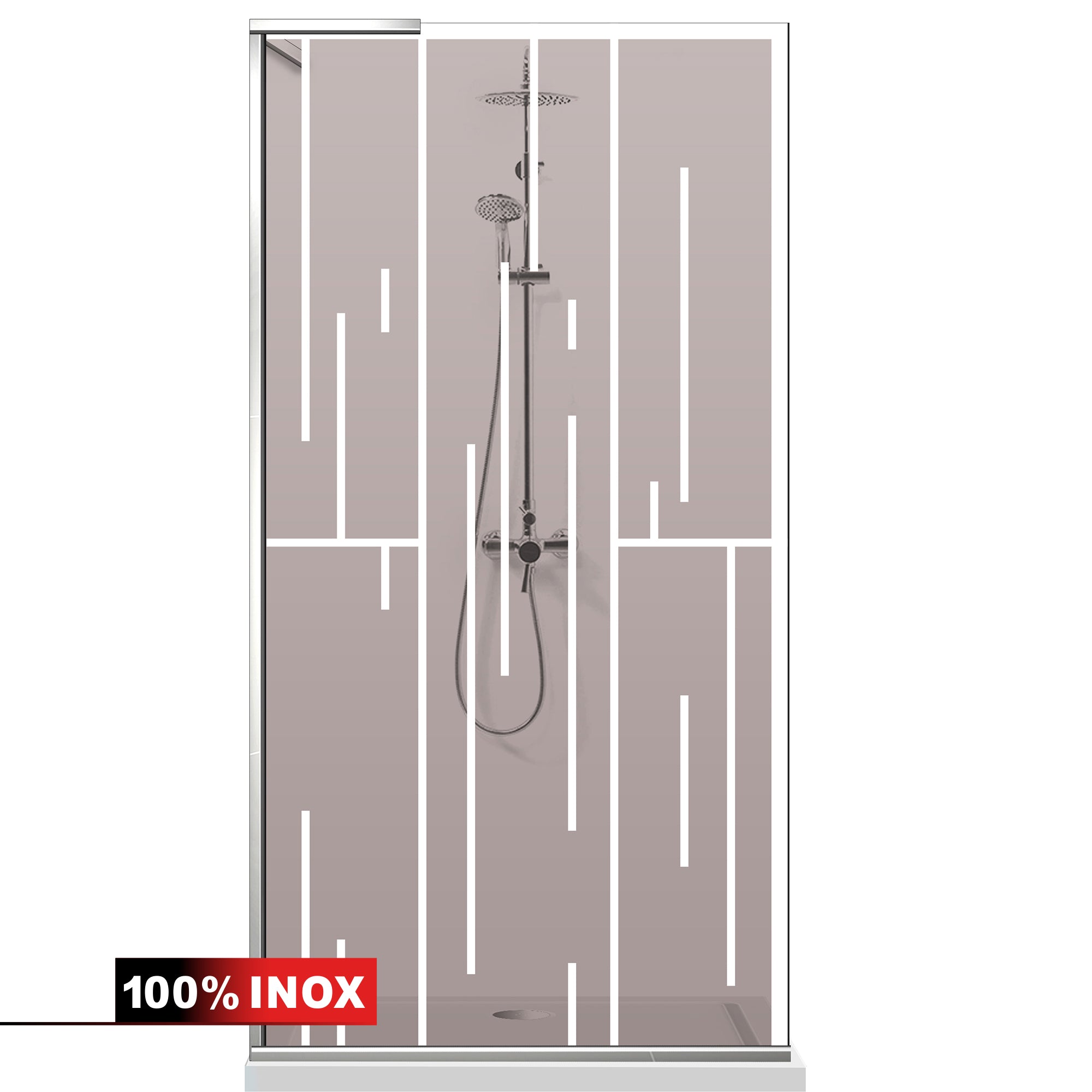Paravan dus Walk-in, Perete dus Inox, #Bronz #Bronz