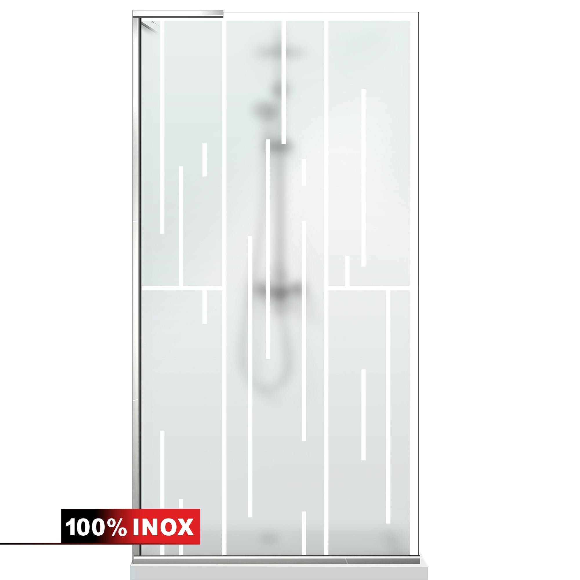 Paravan dus Walk-in, Perete dus Inox, #Mat #Matt