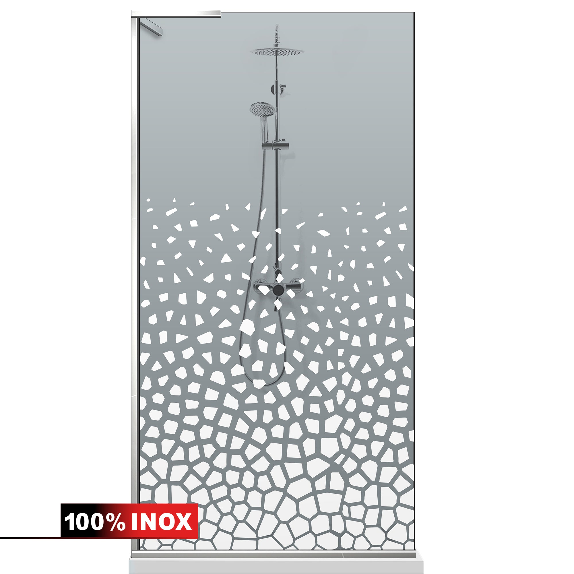 Paravan dus Walk-in, Perete dus Inox, #Gri #Szürke