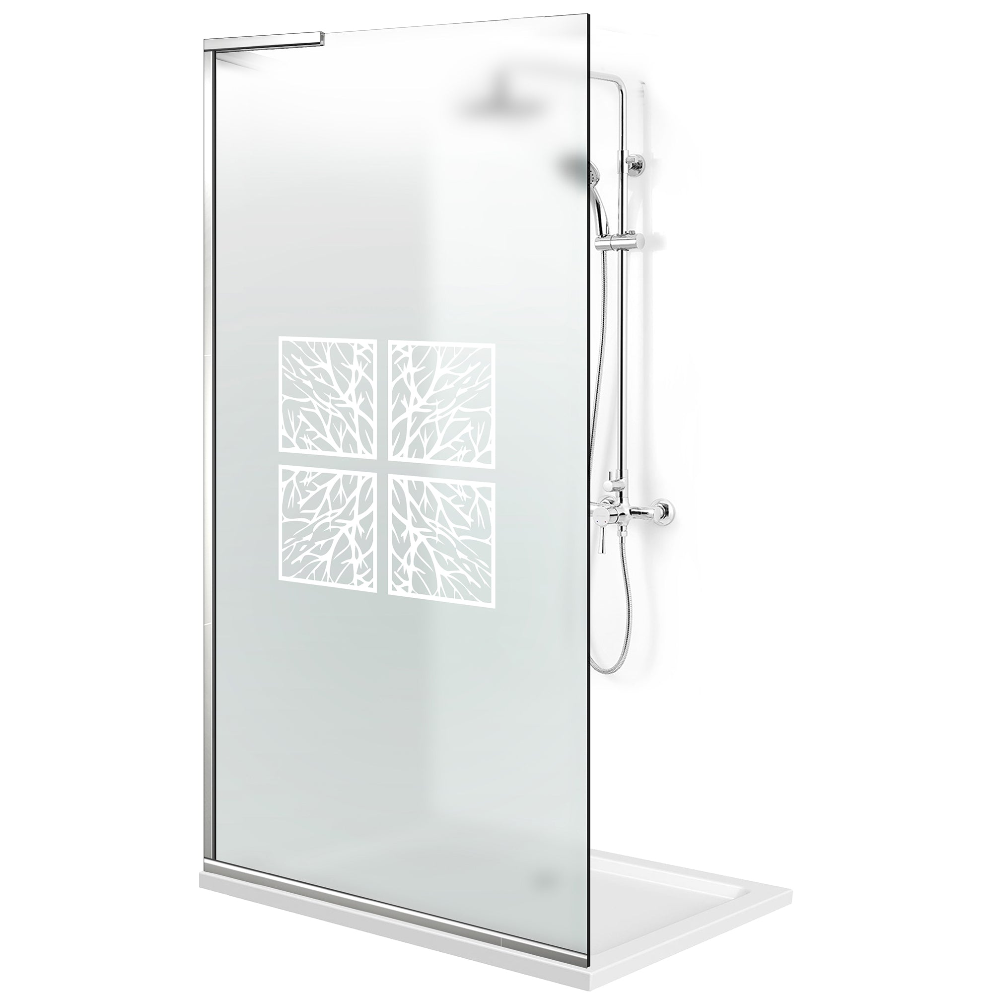 Paravan dus Walk-in, Perete dus Inox, #Mat #Matt