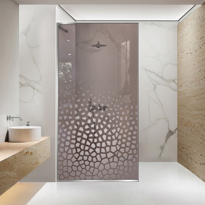 Paravan dus Walk-in, Perete dus Inox, Bronz