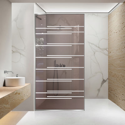 Paravan dus Walk-in, Perete dus Inox, #Bronz #Bronz