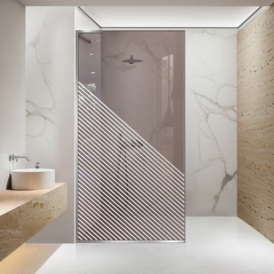Paravan dus Walk-in, Perete dus Inox, #Bronz #Bronz