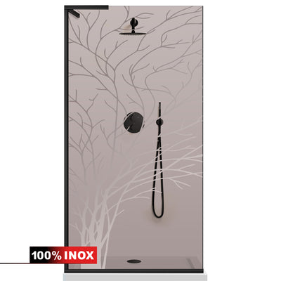 Paravan dus Walk-in, Perete dus Inox, #Bronz #Bronz