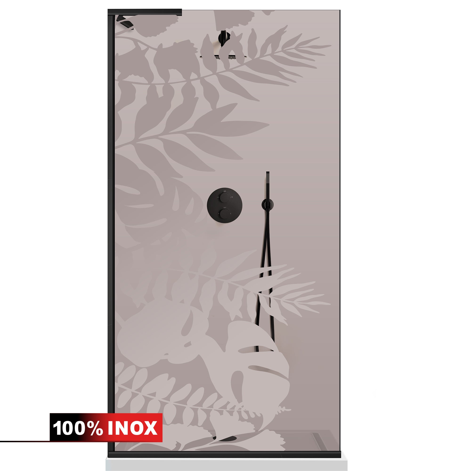 Paravan dus Walk-in, Perete dus Inox, #Bronz #Bronz